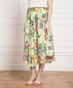 MAX & Co. Green Midi Skirt In Floral Print -Summer Fashion Clothing c655c4a6 829e 47c0 a66f 9a88879e854c