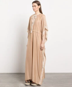 TWINSET Brown Maxi Dress With Embroidery -Summer Fashion Clothing c6c7c5c4 239e 4b5f 9c6d 4131673d8eaa