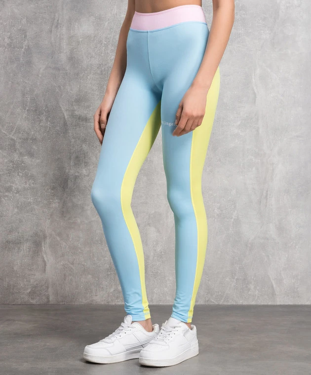 Palm Angels Blue Miami Logo Leggings 3 Palm Angels Blue Miami Logo Leggings - Image 3