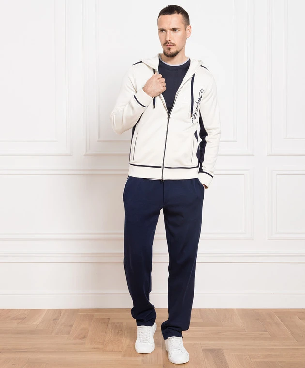 Beige Sports Jacket With Logo Embroidery 2 Beige Sports Jacket With Logo Embroidery - Image 2