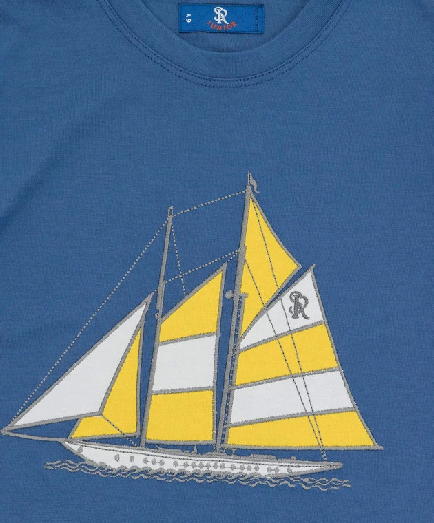 Children's Blue T-shirt With Embroidery 3 Children's Blue T-shirt With Embroidery - Image 3