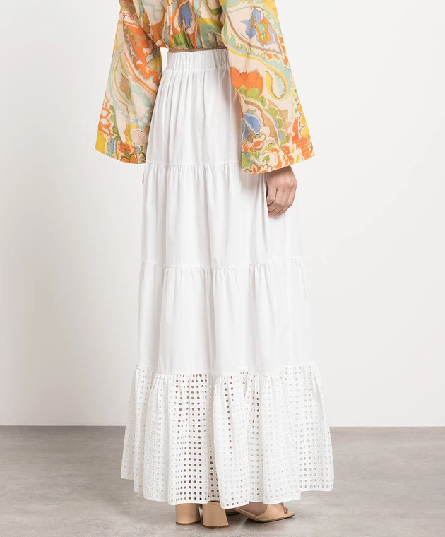 White Maxi Skirt With Sangalo Embroidery 4 White Maxi Skirt With Sangalo Embroidery - Image 4