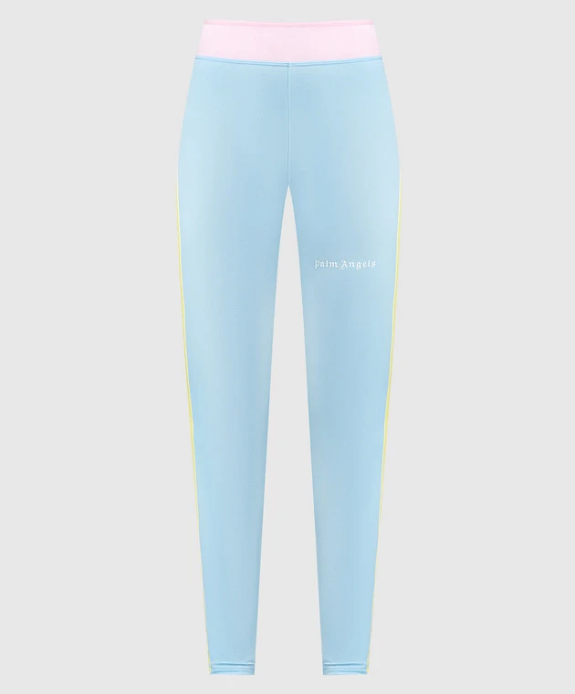 Palm Angels Blue Miami Logo Leggings 1 Palm Angels Blue Miami Logo Leggings