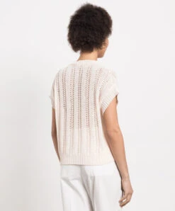 Peserico Pink Openwork Vest With Sequins -Summer Fashion Clothing ca0e6be2 dbe6 4895 a998 dd5b5bd139a9