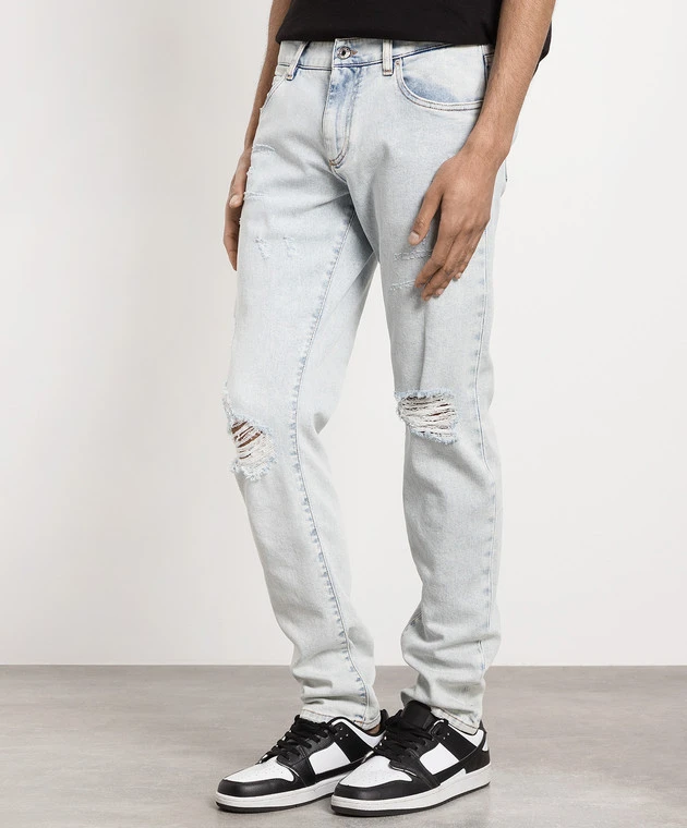 Dolce & Gabbana Blue Slim Jeans With Slits 3 Dolce & Gabbana Blue Slim Jeans With Slits - Image 3