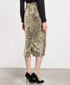 Dolce & Gabbana Golden Skirt With Sequins 8 Dolce & Gabbana Golden Skirt With Sequins -Summer Fashion Clothing cbb2e498 ee55 4713 b7ec 5b4d5ca2f935