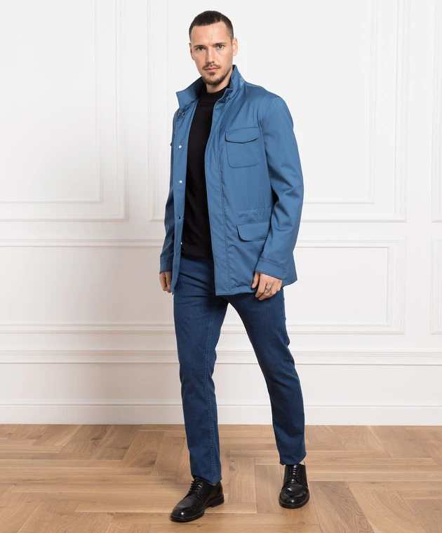 Blue Logo Wool Jacket 2 Blue Logo Wool Jacket - Image 2