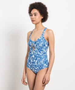 TWINSET Blue Swimsuit In A Floral Print -Summer Fashion Clothing cfa251f7 f2c3 4f6f 8c24 6ad30277d59d