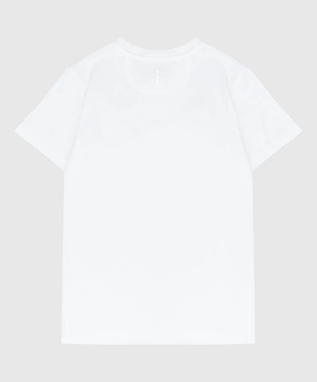 Children's White T-shirt With Logo Embroidery 2 Children's White T-shirt With Logo Embroidery - Image 2