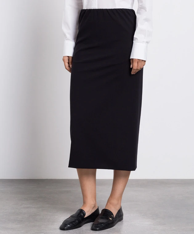 The Row Alania Black Midi Skirt 3 The Row Alania Black Midi Skirt - Image 3