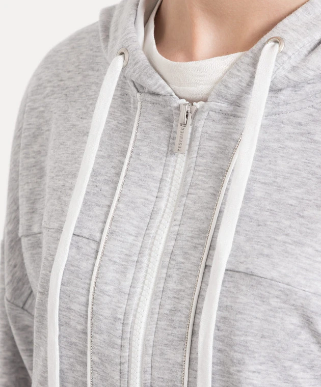 Peserico Gray Melange Sports Jacket With Monil Chain 5 Peserico Gray Melange Sports Jacket With Monil Chain - Image 5