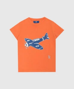 Children's Orange T-shirt With Embroidery