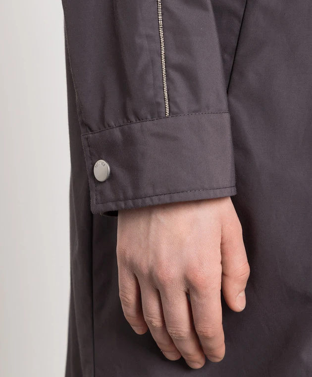 Peserico Gray Raincoat With Monil Chain 5 Peserico Gray Raincoat With Monil Chain - Image 5