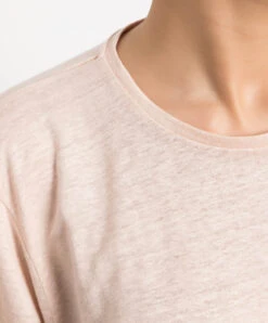 Toteme Beige Linen T-shirt -Summer Fashion Clothing d698607f b32c 45a3 916d 2bd0a50057b9