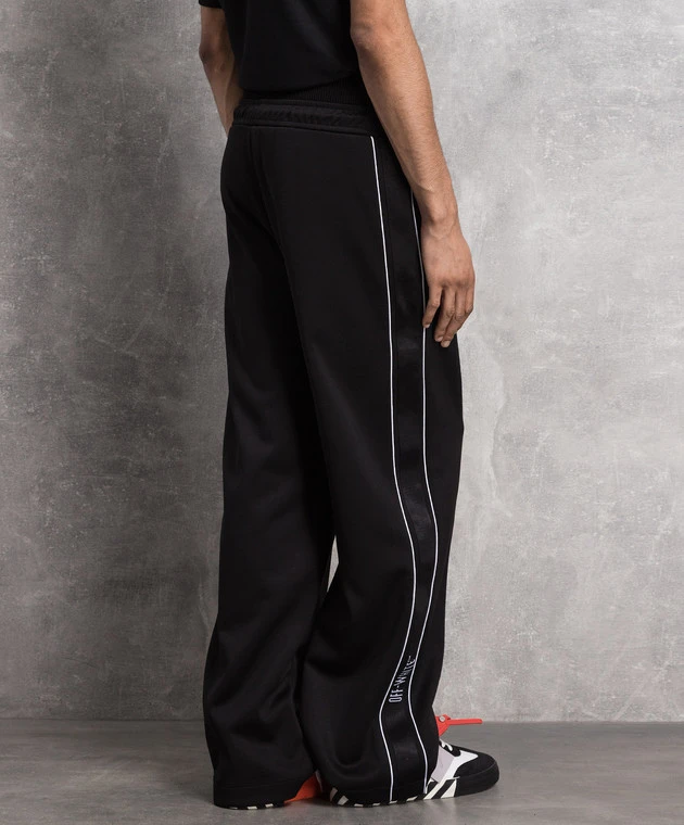 Off-White Black Sports Pants With Stripes 4 Off-White Black Sports Pants With Stripes - Image 4