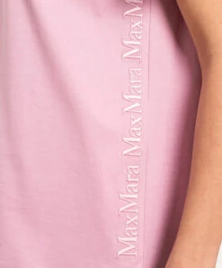 Max Mara Paride Pink T-shirt With Logo Embroidery -Summer Fashion Clothing d8bc1517 c88e 4d5e ac42 c8e2981299ee