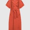 MARINA RINALDI Brown Linen Dress