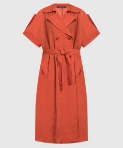 MARINA RINALDI Brown Linen Dress