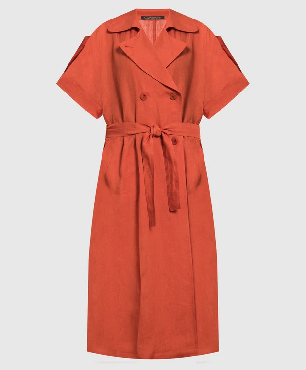 MARINA RINALDI Brown Linen Dress 1 MARINA RINALDI Brown Linen Dress