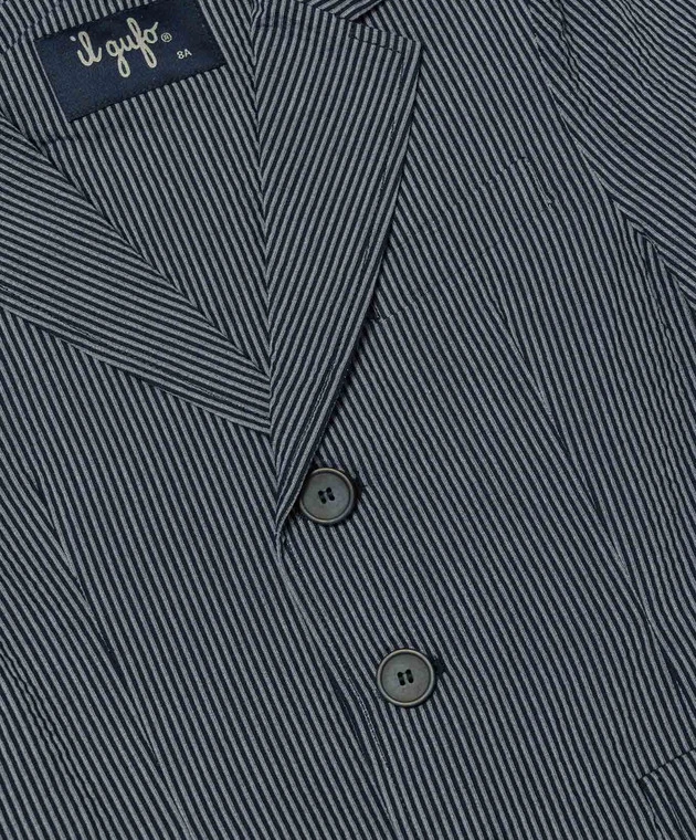 Il Gufo Children's Gray Vertical Striped Blazer 3 Il Gufo Children's Gray Vertical Striped Blazer - Image 3