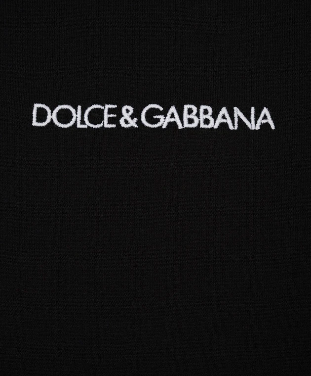 Dolce & Gabbana Children's Black T-shirt With Contrasting Logo Embroidery 3 Dolce & Gabbana Children's Black T-shirt With Contrasting Logo Embroidery - Image 3