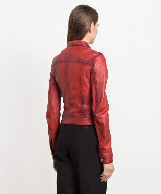 Dolce & Gabbana Red Leather Jacket With A Worn Effect 4 Dolce & Gabbana Red Leather Jacket With A Worn Effect - Image 4