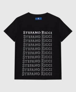 Children's Black T-shirt With A Logo