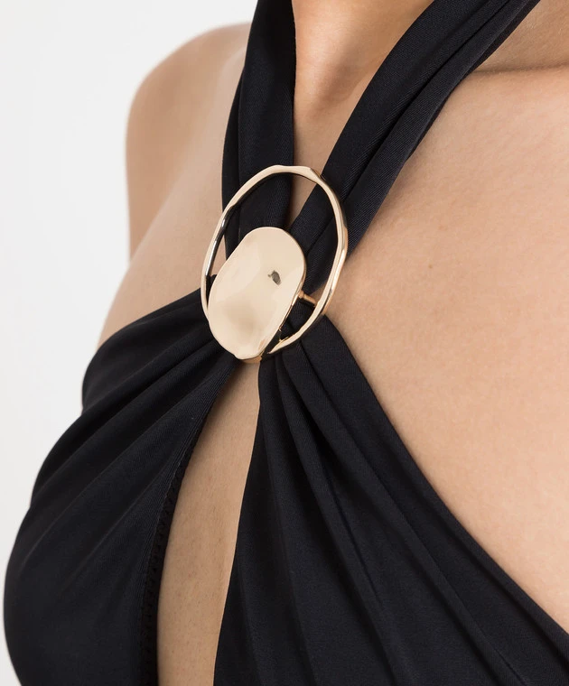 Giovanna Black Draped Swimsuit 5 Giovanna Black Draped Swimsuit - Image 5