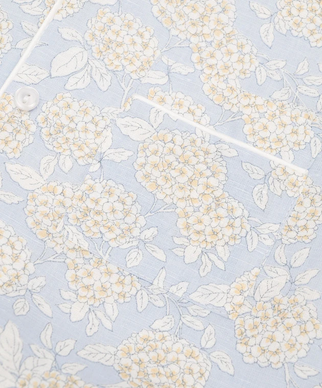 Children's Blue Pajamas In A Floral Print 3 Children's Blue Pajamas In A Floral Print - Image 3