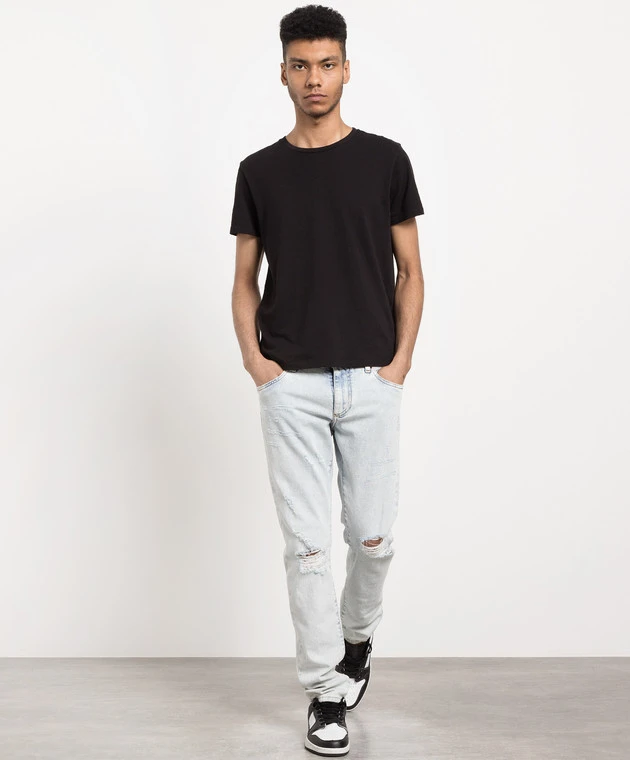 Dolce & Gabbana Blue Slim Jeans With Slits 2 Dolce & Gabbana Blue Slim Jeans With Slits - Image 2