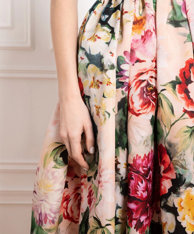 Dolce & Gabbana Floral Printed Silk Midi Dress 5 Dolce & Gabbana Floral Printed Silk Midi Dress - Image 5