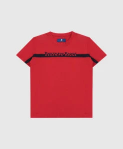 Children's Red T-shirt With Logo Embroidery