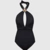 Giovanna Black Draped Swimsuit