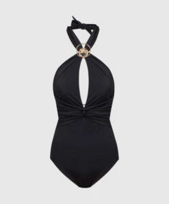 Giovanna Black Draped Swimsuit
