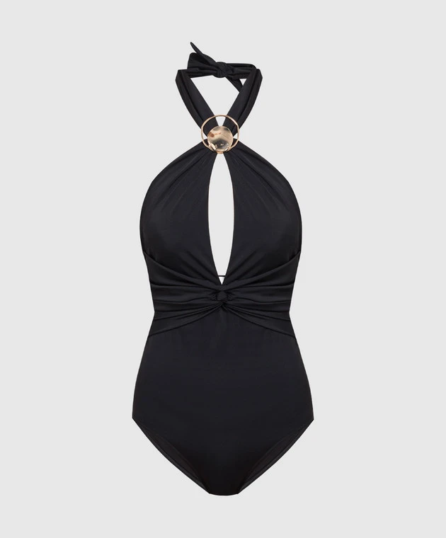 Giovanna Black Draped Swimsuit 1 Giovanna Black Draped Swimsuit