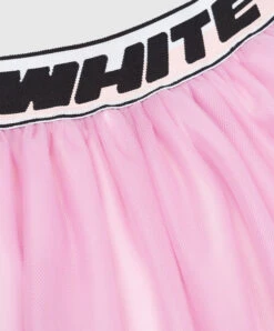 Off-White Baby Pink Skirt With Logo -Summer Fashion Clothing df457aa5 c8f5 4c45 af5c d902ee189de8