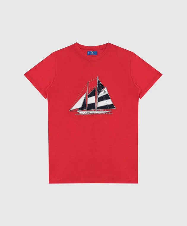 Children's Red T-shirt With Embroidery 1 Children's Red T-shirt With Embroidery