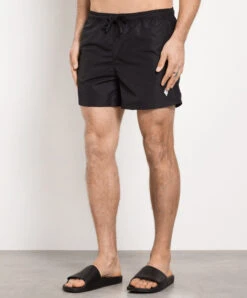 Black Swim Shorts With Logo Embroidery -Summer Fashion Clothing df6c47c2 7f12 4f98 8c36 2c85e1cf66c4
