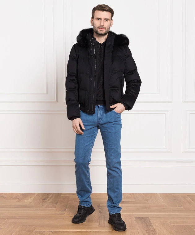 Blue Jeans With Logo Embroidery 2 Blue Jeans With Logo Embroidery - Image 2