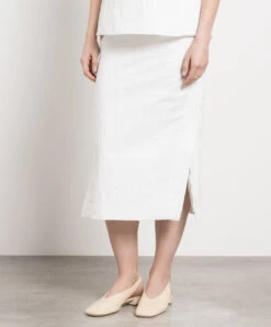 White Midi Skirt With Reaper Effect -Summer Fashion Clothing e27367ed 9ebc 4fa7 af28 88d1f5f332cd