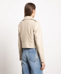 Beige Leather Jacket -Summer Fashion Clothing e2a5111f c6b0 41e5 8e4b b44185a44190