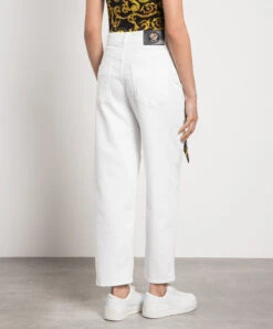 Versace Jeans Couture White Jeans With Logo Couture Print -Summer Fashion Clothing e2c1344a c39a 4f21 9d36 b15e06dc785c