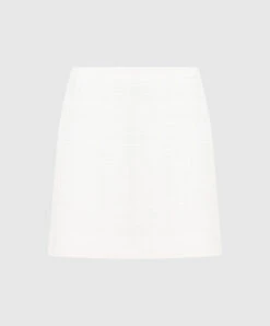 THEORY White Tweed Mini Skirt