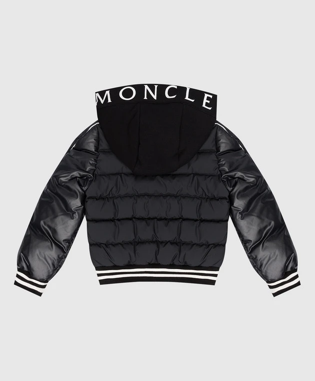 Merih Children's Black Quilted Down Jacket With Contrasting Logo 2 Merih Children's Black Quilted Down Jacket With Contrasting Logo - Image 2