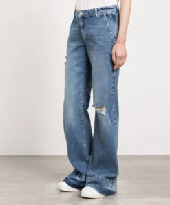 Blue Flared Jeans With A Distressed Effect 7 Blue Flared Jeans With A Distressed Effect -Summer Fashion Clothing e627c816 7e60 49f3 bf5b f506387250b5