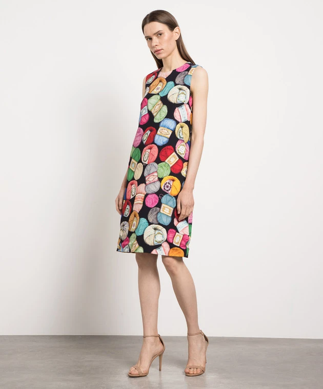 Dolce & Gabbana Black Midi Dress In A Branded Print 2 Dolce & Gabbana Black Midi Dress In A Branded Print - Image 2