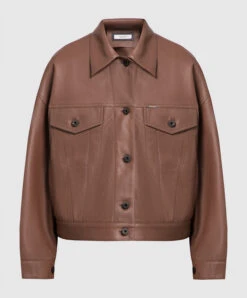 Peserico Brown Leather Jacket