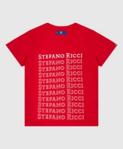 Children's Red T-shirt With Logo Print
