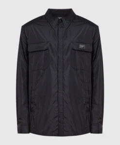 Dolce & Gabbana Black Windbreaker With Logo