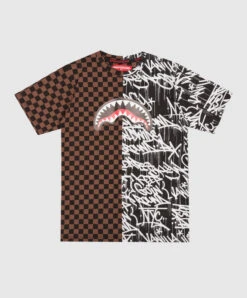 SPRAYGROUND Children's T-shirt In Nightnight Split Check Print